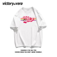 VICTORYVERA盐系甜美ins原宿风短袖夏季纯棉T恤女2022宽松半袖衫