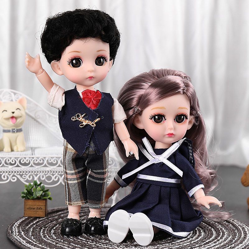 娃娃新款8分17厘米现代时尚换装裸娃3d立体真眼13关节a款女孩单个装裸