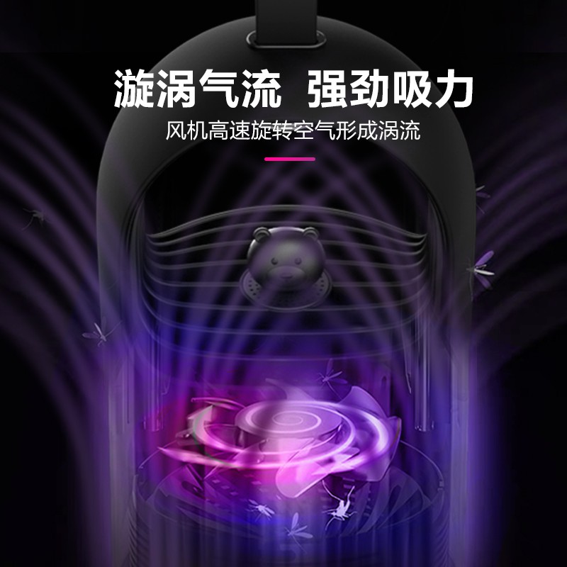 三维工匠黑科技灭蚊灯物理仿生科技家用室内卧室婴儿孕妇器抓蚊子夏日灭蚊usb 小萌熊-象牙白(全屋守护)三件装高清大图