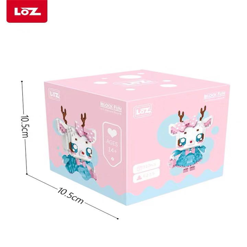 LOZ/俐智微颗粒创意拼插小积木卡通小鹿公仔儿童玩具9215