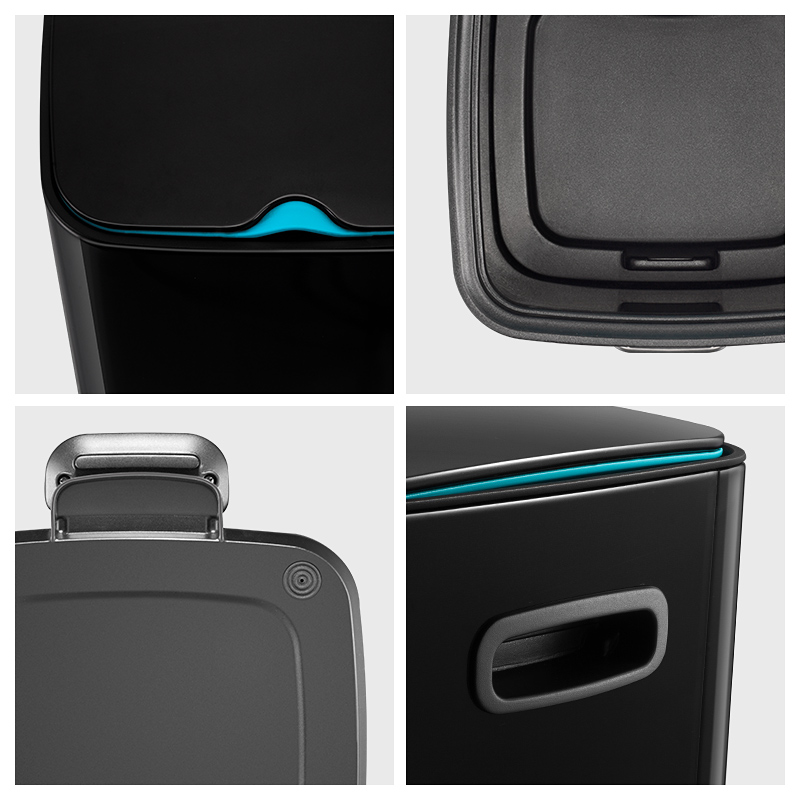 优百纳爵士12L欧式不锈钢脚踏垃圾桶家用带盖轻奢庭院客厅厨房卫生间卧室办公室高清大图