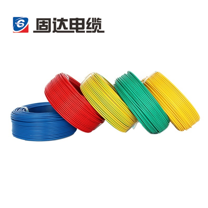 固达电缆 无卤低烟阻燃交联聚乙烯绝缘单股硬电线 WDZB-BYJ-1*4 卷高清大图