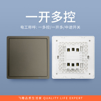飞雕(FEIDIAO)开关插座 86型家用暗装超大面板 品意系列电源墙壁开关面板 品意灰一开多控