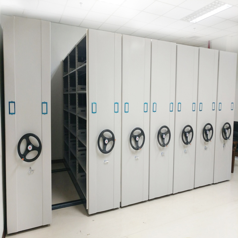 汉诺鑫威钢制档案架密集柜档案室密集架手摇式移动档案柜文件柜资料柜一列四组每立方单价高清大图