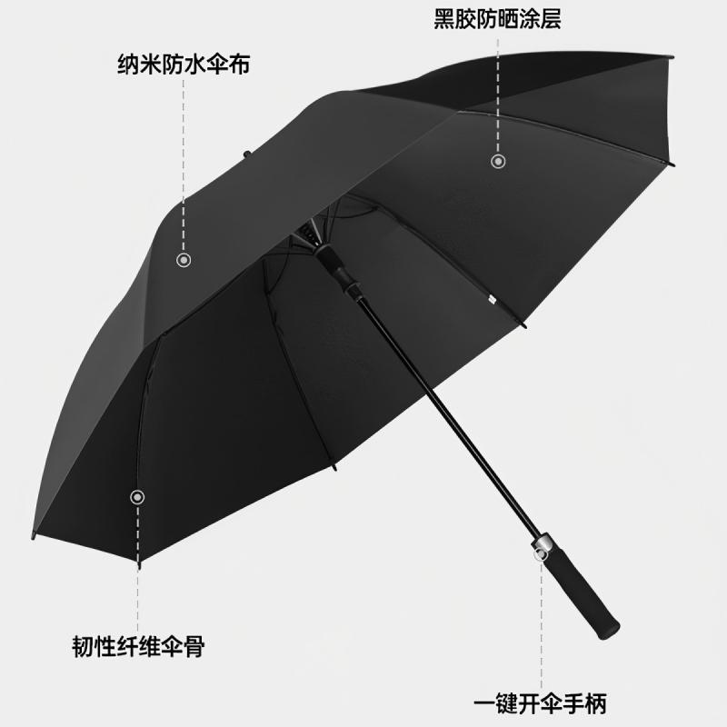 日暿RX-YS004 长柄防紫外线晴雨伞(计价单位:把) 黑色