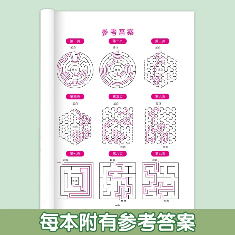 魔线全2册 [正版]左右脑思维专注力迷宫大挑战幼儿园高难度迷宫魔线小学生益智游戏3-6-7-8-10岁儿童走迷宫注意力训高清大图