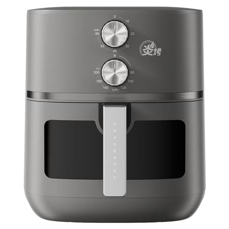 美的(Midea) 空气炸锅家用多功能智能无油 【立体双热源匀烤】5.3L免翻面 玄武灰 MF-KZE5592 / 台