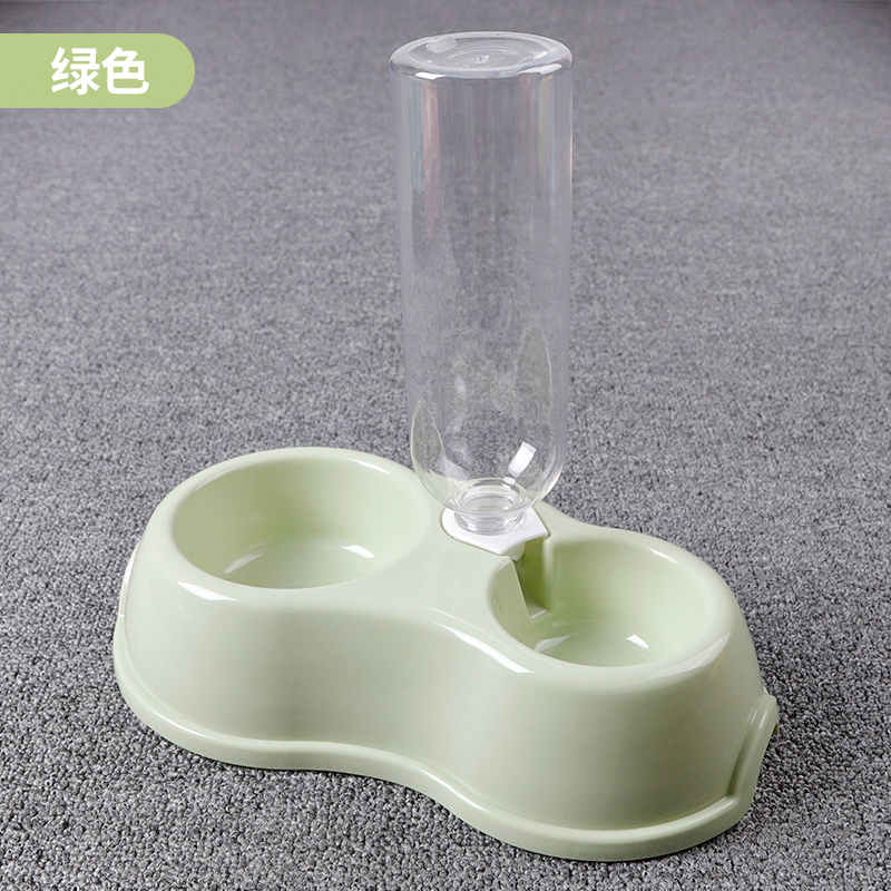 猫碗猫食盆狗碗狗盆泰迪狗狗双碗猫咪中小型犬自动饮水器宠物用品 浅绿色 通用