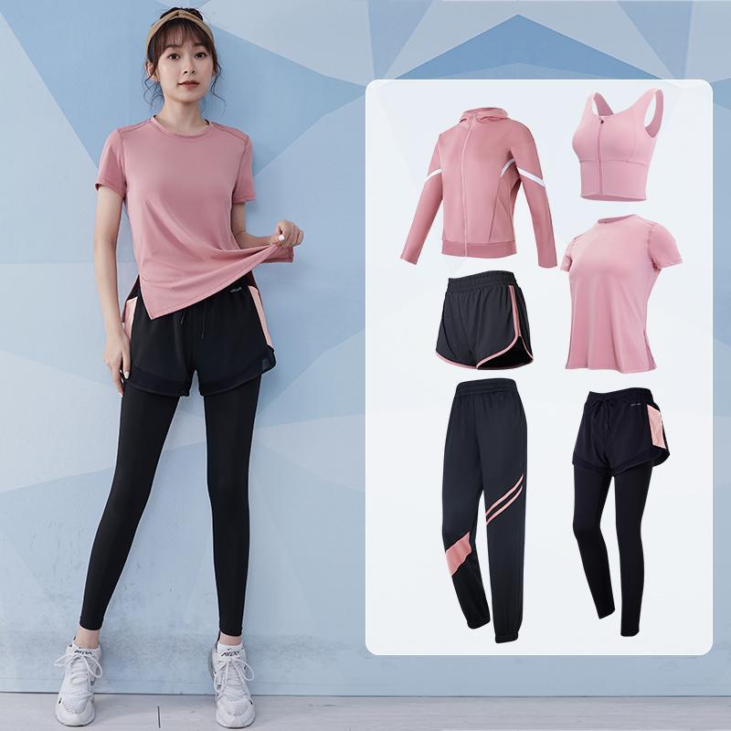 瑜伽服女健身房跑步套装运动服网红透气瑜伽服上衣套装高清大图