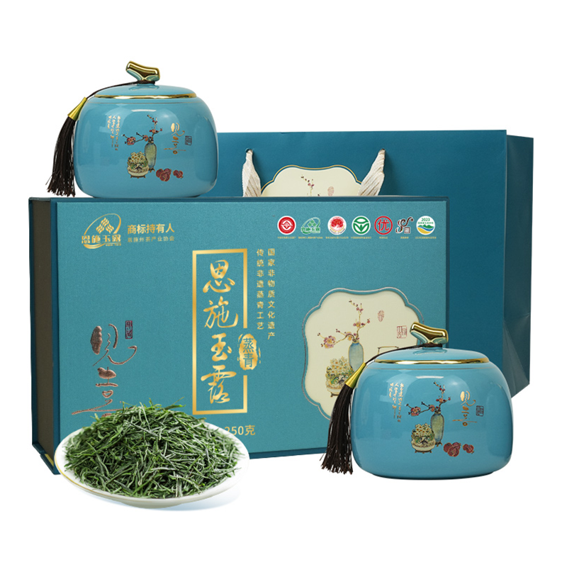 茶馬世家 一级恩施玉露描金双瓷罐装250g(125g*2罐)XY0250JXY
