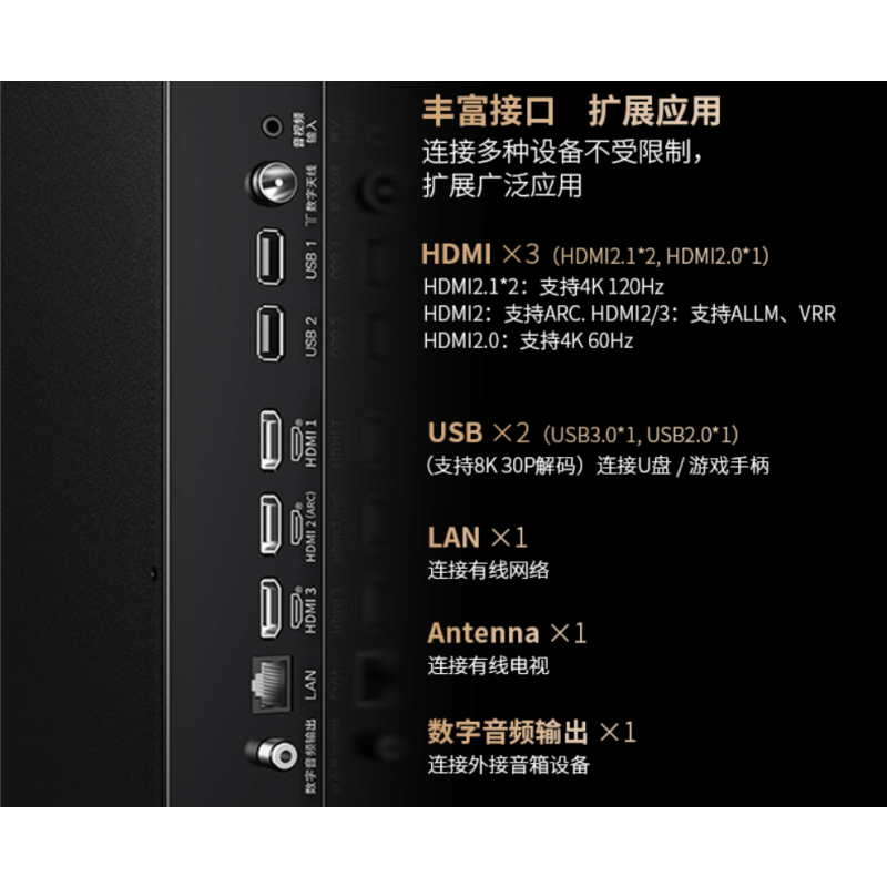 SHARP夏普电视100GN7000 100英寸224分区、1000nit峰值、杜比全景声、4+128G、288Hz高刷图片