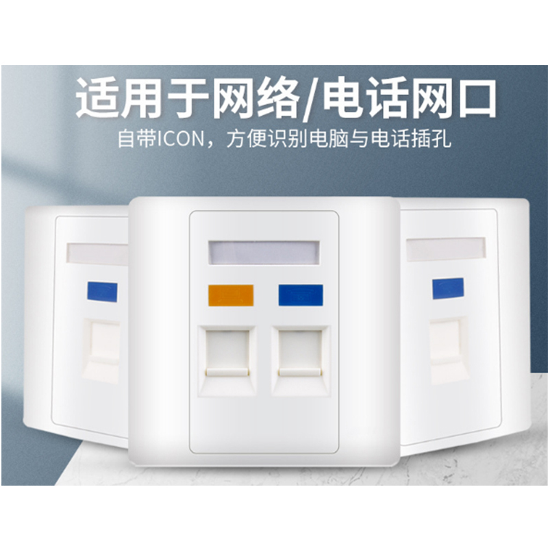 中泓汇达(ZHHD)2口 网络接口模块 插座网络面板(带模块)