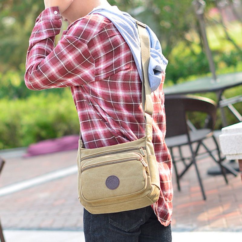 派尼美特帆布包包男士斜挎包男潮流休闲男包小包单肩包男帆布包男小