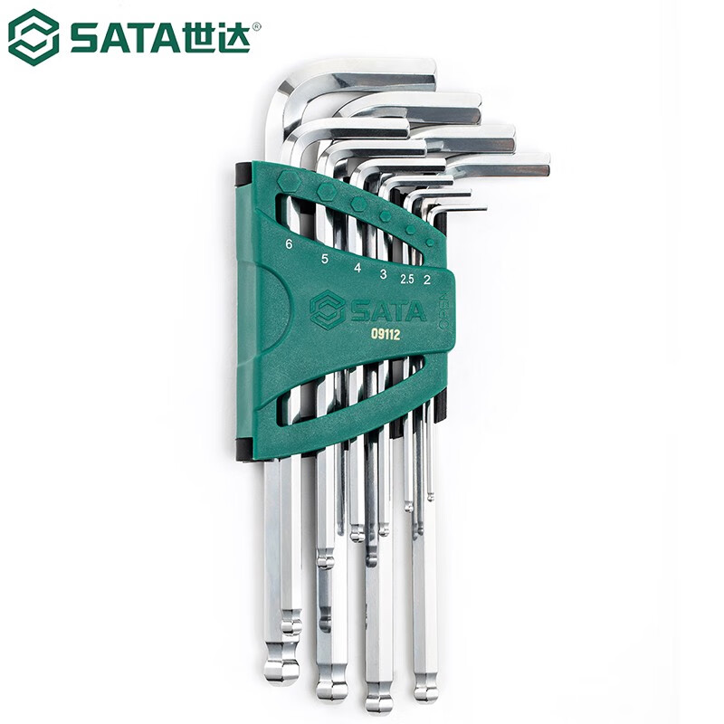 世达(SATA) 09112 加长球头内六角扳手组套高清大图