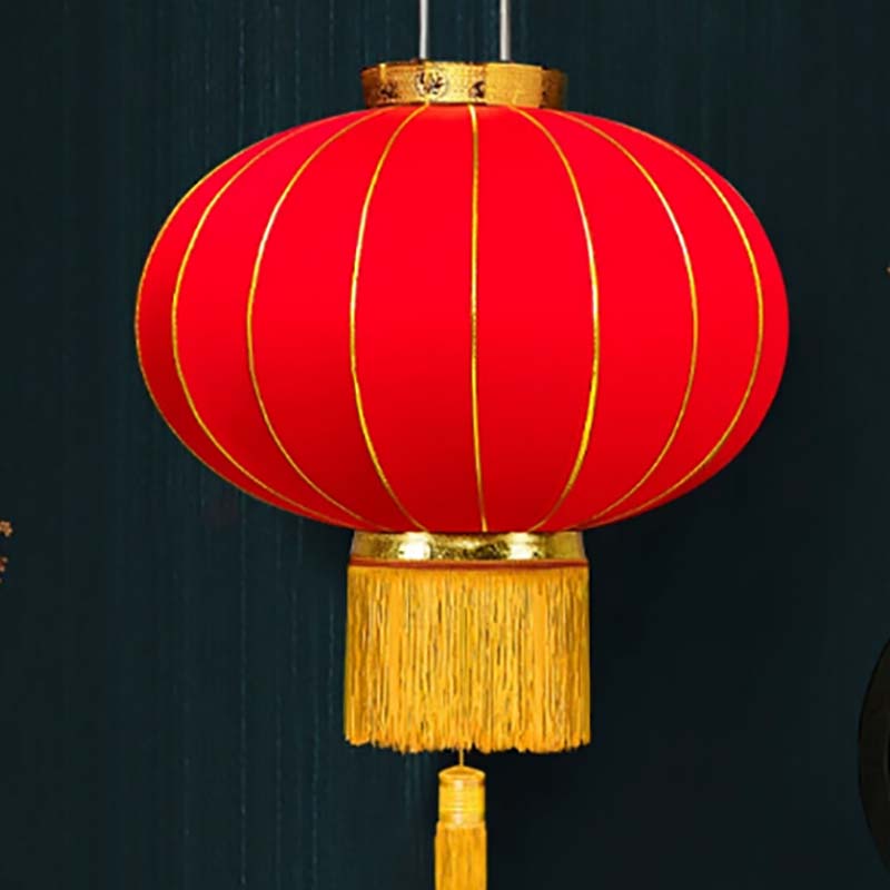 福字金边绒布长杆灯笼一对60# 直径42*高76cm(高度不含杆长)高清大图