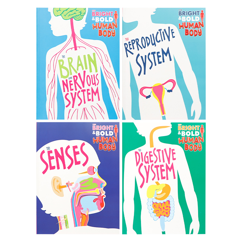[正版]英文原版 感官 神经 消耗 生殖系统 The Bright & Bold Human Body 人类身体循环高清大图