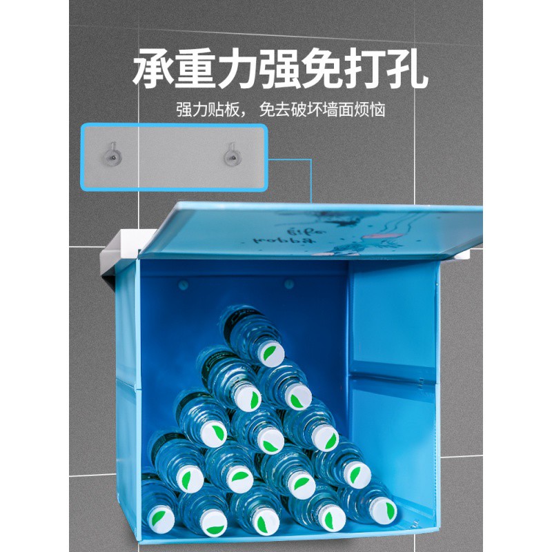 浴室壁画收纳柜可折叠壁挂衣服储物柜厕所各种收纳架卫生间置物架 三维工匠 九色鹿(大容量折叠收纳)储物架高清大图
