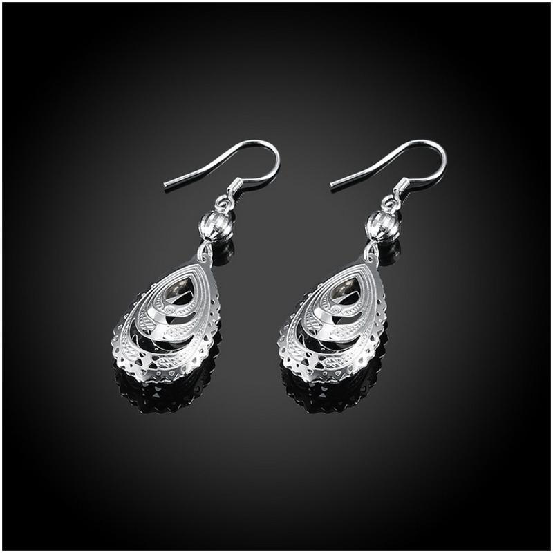 E072 Silver Earrings 925纯银耳环日韩耳钉女气质长款简约防过敏送女朋友七夕情人节礼物