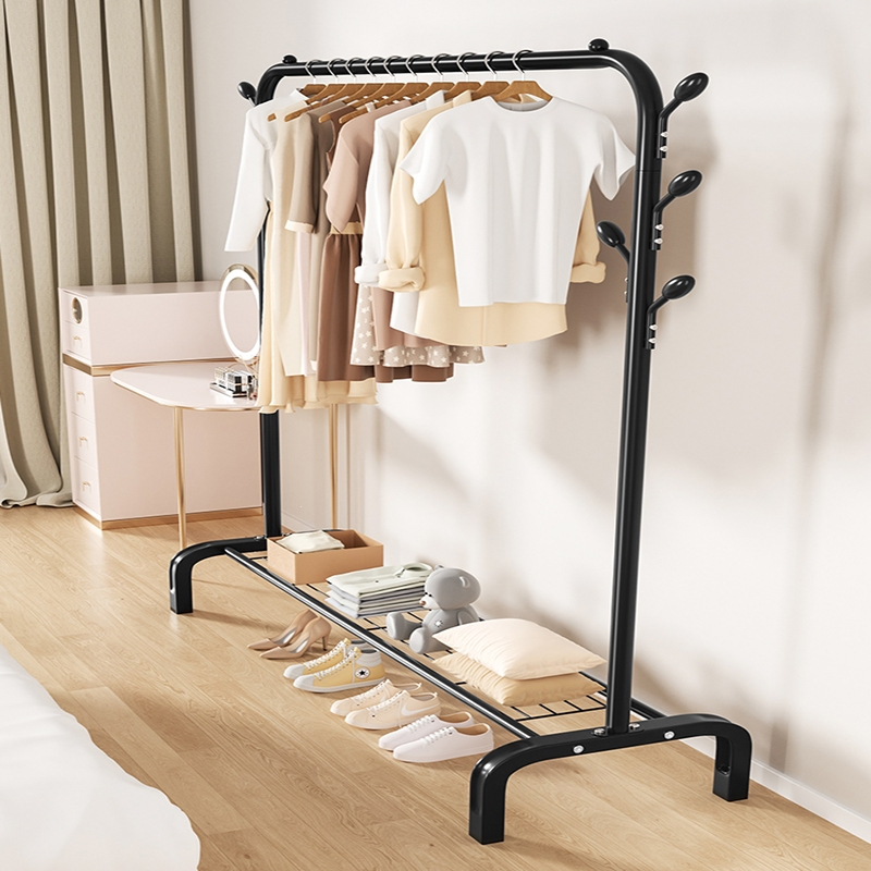 古达简易晾衣架落地折叠阳台晒衣服架子家用卧室家用晾衣杆折叠挂衣架