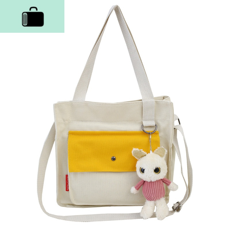 日系原宿帆布包ulzzang韩国大容量可爱撞色斜挎包女学生ins单肩包new