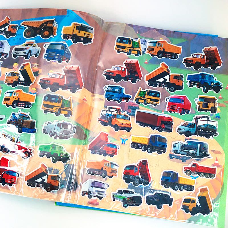 [醉染正版]全6册 幼儿益智汽车泡泡贴 2-3-6岁儿童卡通贴贴画3D立体宝宝识车工程车卡车摩托车轿车越野车赛车和跑车男图片