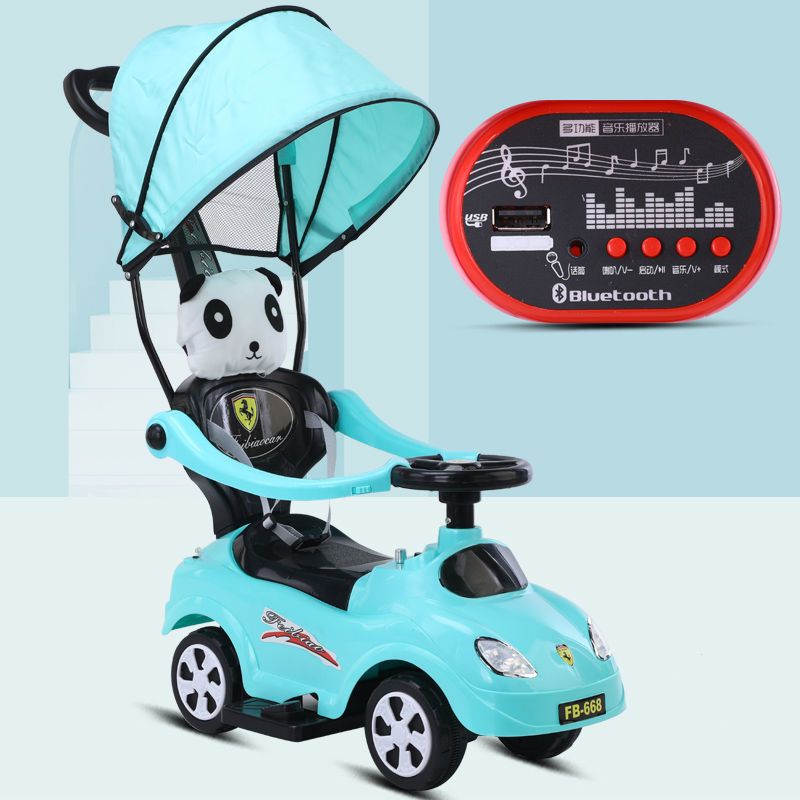 红保时捷万向轮(滑行款) 儿童扭扭车 电动车宝宝滑行车玩具车1-5岁音乐灯光手推车童车