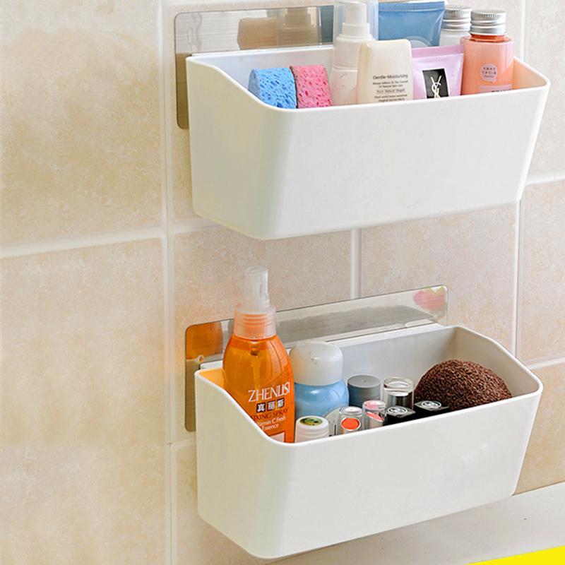 卫生间浴室置物架壁挂墙上厕所吸壁式免打孔吸盘洗漱台收纳架