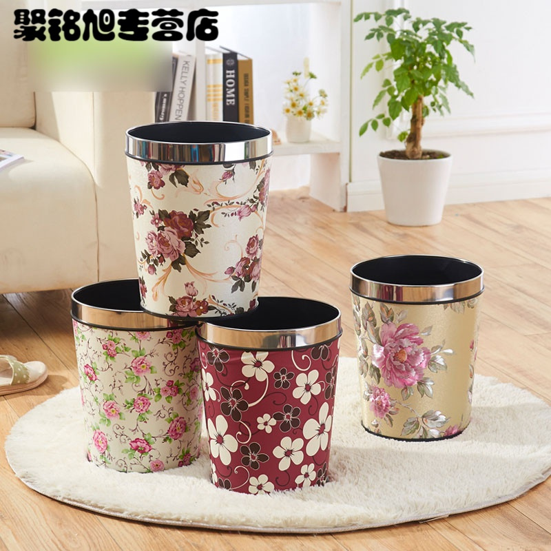 无盖垃圾桶时尚创意客厅酒店家用厨房卫生间塑料垃圾桶垃圾筒生活家居日用家庭清洁用品清洁工具垃圾桶卫生桶
