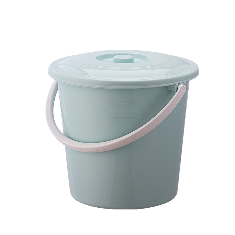 茶花水桶PP大号加厚 蓝色茶花【21L】带盖 36*35CM