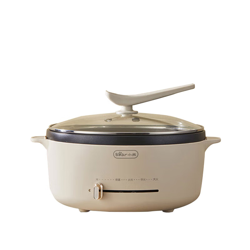 小熊(Bear)电火锅DHG-D50G1 家用电煮锅多功能焖锅煎锅 大容量大功率电炒锅涮锅