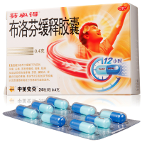 芬必得 布洛芬缓释胶囊 0.4g*24粒/盒 缓解牙痛头痛原发性痛经肩痛腱鞘炎疼痛滑囊炎疼痛普通流行感冒发热