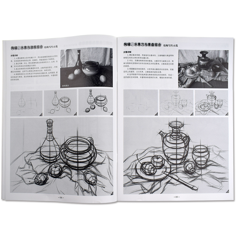 [正版]素描基础教程从结构到明暗全套4册单体组合素描静物画画入门素描基础教程第4册零基础自学手绘素描画画本绘画
