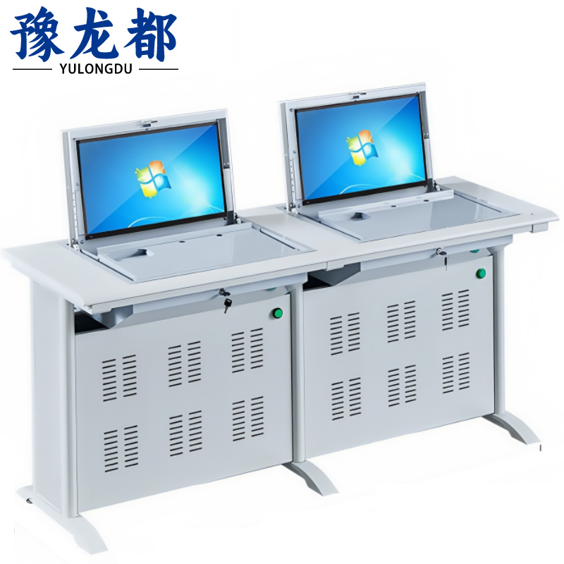 豫龙都翻转电脑桌 双人张高清大图