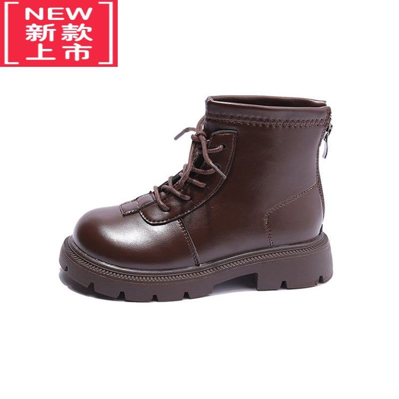 可莉允女童靴子2022冬季新款儿童鞋子马丁靴加绒二棉短靴洋气皮靴英伦风图片