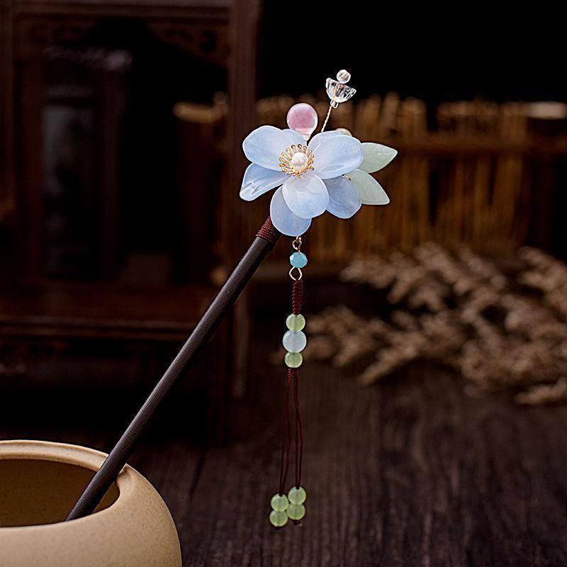 木簪子古风饰品小清新文艺发簪日常古风盘发簪子铃兰花朵汉服头饰七夕