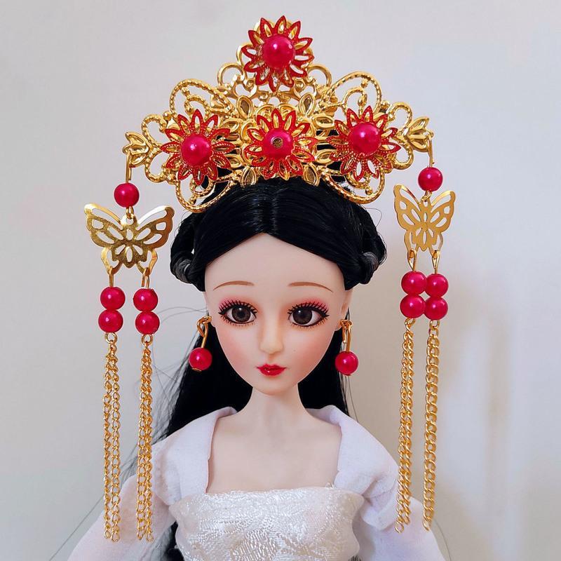 30厘米娃娃头饰古装芭比娃娃头饰娃娃古装首饰发饰饰品凤冠发簪 头饰5