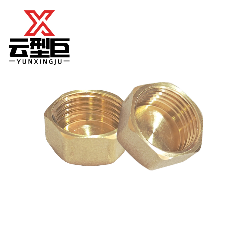 云型巨 铜内丝堵帽 铜管件 黄铜色管件 单位：个高清大图