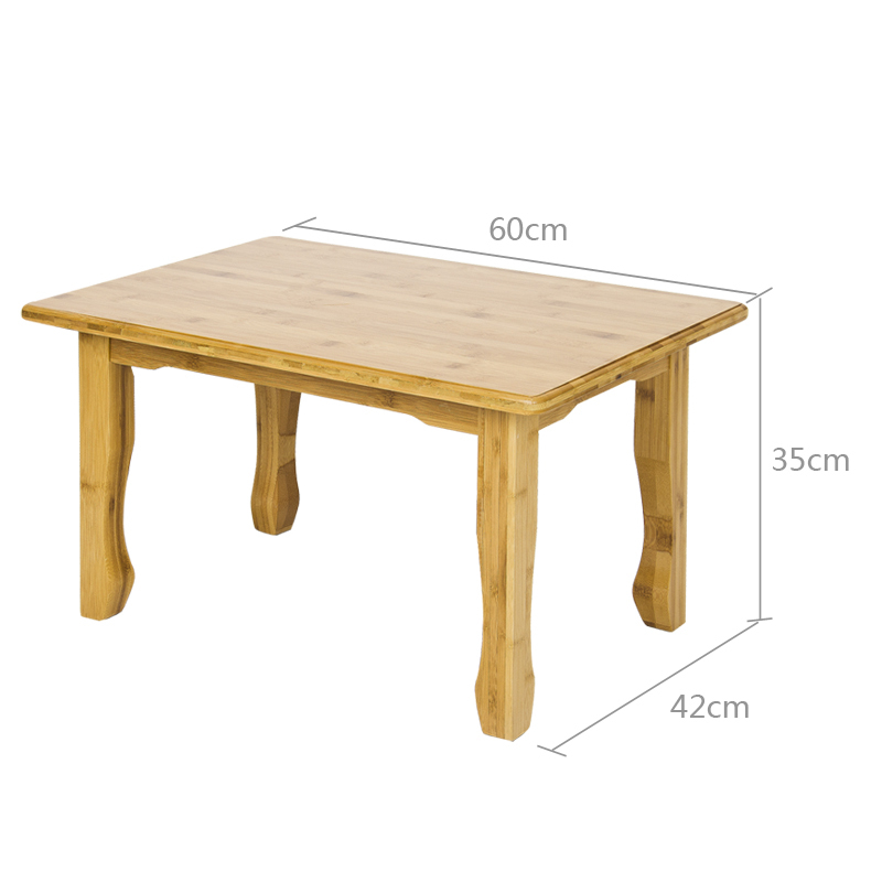 慧乐家 边桌茶几 L60飘窗桌 榻榻米炕几 楠竹边几矮桌60*42cm 原木色 33140