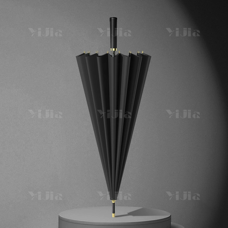 翌嘉 YJ5081612雨伞 可定制logo可印图案 16骨 黑色 10把起订高清大图