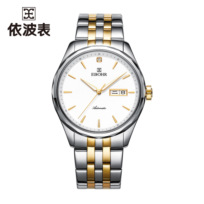 EBOHR依波手表男女经典简约钢带大师系列全自动机械腕表防水情侣表商务风节日送礼物