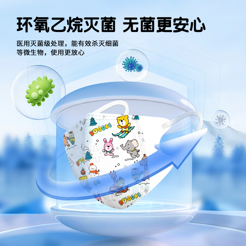儿童3d立体口罩医用外科8到12岁小孩专用灭菌级透气ip联名2299