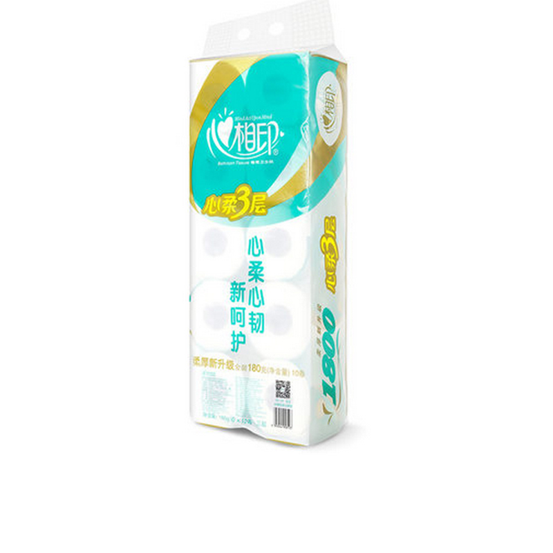 心相印卫生纸有芯卷筒纸巾心柔3层180克BT810加厚10卷高清大图