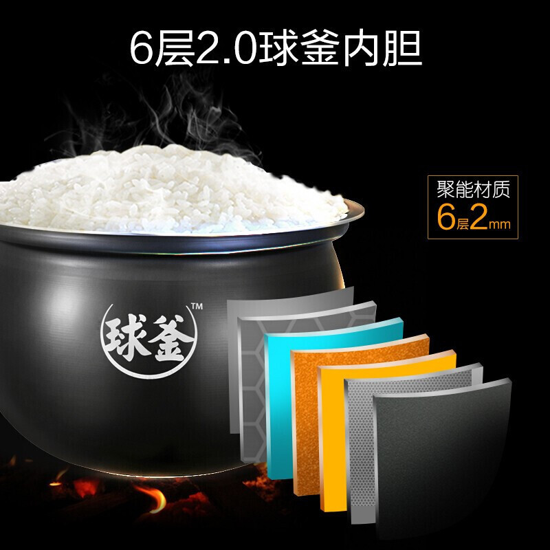 苏泊尔(SUPOR)电压力锅 球釜内胆 一键排气 开盖收汁 5L电高压锅 智能预约 SY-50YC8101Q