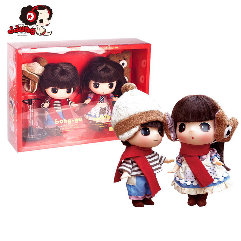 冬己情侣娃娃女孩公主洋娃娃可爱萌娃娃玩偶公仔送女友生日礼品FDE1912(英伦情侣装)