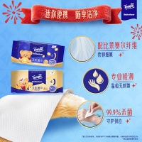 [得宝×黄油小熊联名]Tempo得宝卫生湿巾8片6包共48片 新年贺喜清洁消毒杀菌温和不刺激外出便携卫生湿巾