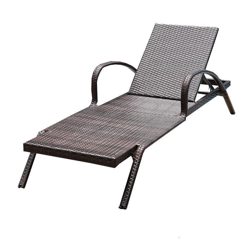 森美人户外藤编躺床沙滩防水防晒别墅室外泳池躺床阳台庭院露台休闲躺椅 单人躺床（经典款）