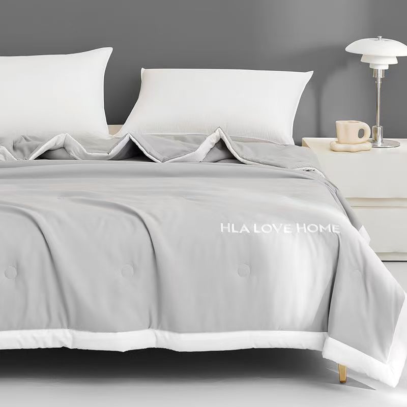 海澜之家夏凉被A类空调被可水洗薄款220*240cm奶昔灰高清大图