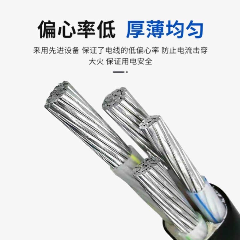 安普津盛 铝芯聚氯乙烯铠装护套电力电缆ZC-YJLV22-0.6/1KV4*50mm高清大图
