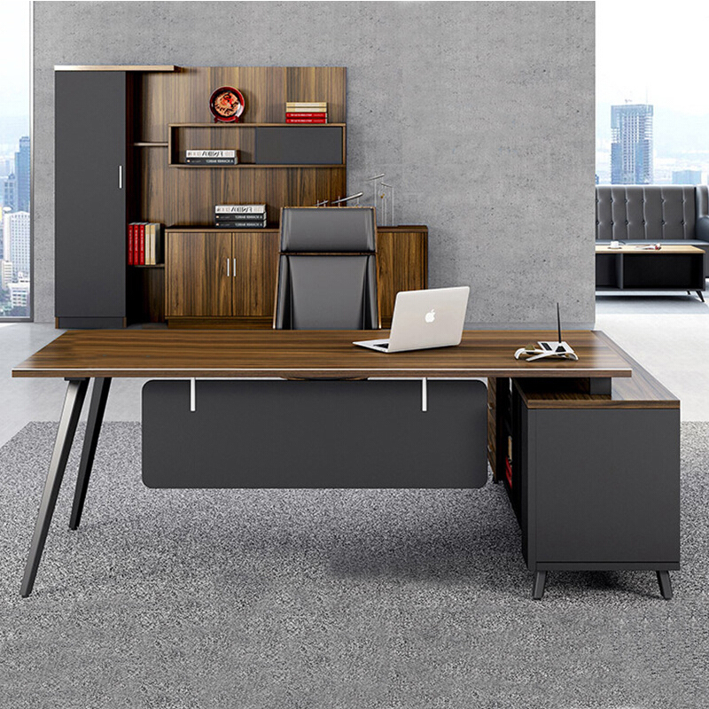 格具geju办公桌经理桌老板桌现代简约大班台桌钢架电脑桌主管桌含侧柜