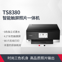 佳能(Canon)TS8380 A4幅面智能触屏照片多功能喷墨一体机 黑色(打印复印扫描/无线网络/自动双面)光盘盘面/指甲贴打印 替代TS8280